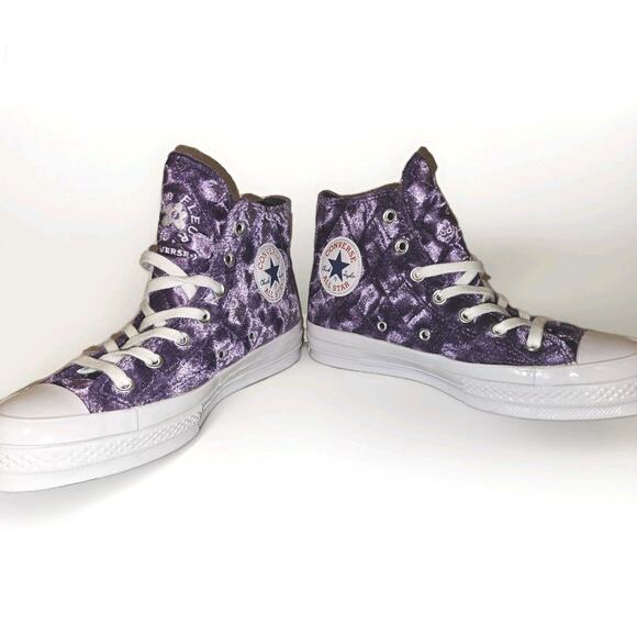New! Converse Golf Le Fleur Chuck 70 Hi Quilted Velvet Tillandsia Purple W8 M6 - Picture 4 of 13